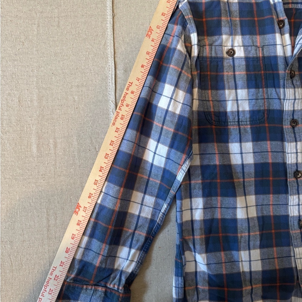 Blue and White Plaid Men's Shirt - Picture 5 of 6